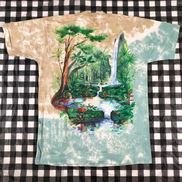 Rainforest 1991 Liquid Blue Vintage All Over Tie T - Picture 2 of 11